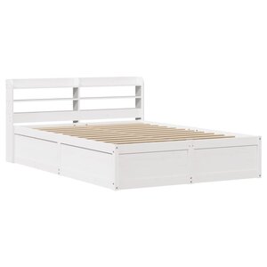vidaXL Cadre de lit avec tête de lit blanc 120x200 cm bois pin massif