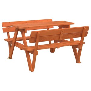 vidaXL Table de pique-nique pour 4 enfants avec trou de parasol sapin