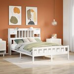 vidaXL Lit bibliothèque sans matelas blanc 150x200 cm bois pin massif