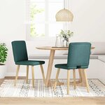 vidaXL Chaises à manger lot de 2 vert foncé tissu