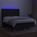 vidaXL Sommier à lattes de lit matelas et LED Noir 140x190 cm Tissu
