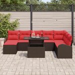 vidaXL Ensemble de canapé de jardin 9 Pièces Marron Poly rotin