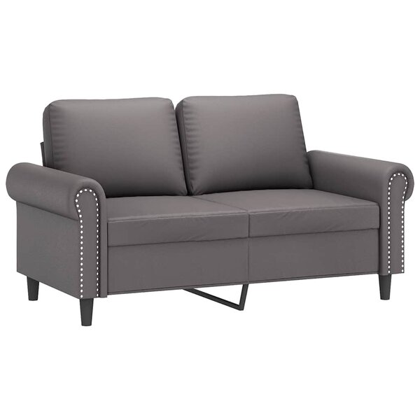 vidaXL Canapé à 2 places Gris 120 cm Similicuir