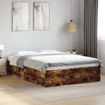 vidaXL Cadre de lit sans matelas chêne fumé 120x200 cm