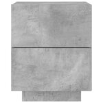 vidaXL Armoires de chevet et lumières LED 2 Pièces gris béton