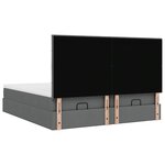 VidaXL Cadre de lit ottoman avec matelas gris foncé 160x200cm tissu