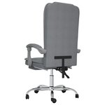 vidaXL Fauteuil de massage inclinable de bureau Gris clair Tissu