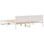 vidaXL Cadre de lit avec tête de lit Blanc 180 x 200 cm Pin massif
