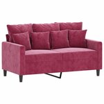 vidaXL Ensemble de canapés 4 Pièces avec coussins Rouge bordeaux Velours