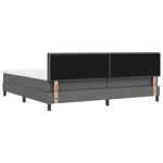 vidaXL Lit Box Spring avec Matelas & LED Gris Foncé 200x200 cm Tissu