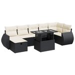 vidaXL Salon de jardin 8 Pièces avec coussins noir résine tressée