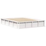 vidaXL Cadre de lit avec stockage Blanc 135 x 190 cm bois