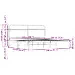 vidaXL Cadre de lit en métal sans matelas chêne fumé 200x200 cm
