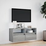 vidaXL Meuble TV mural avec lumières LED sonoma gris 100x31x45 cm