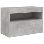 vidaXL Ensemble de meubles TV muraux 7Pièces et lumières LED gris béton