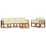 vidaXL Ensemble de canapés d'extérieur 7 pc Naturel et Crème