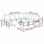 vidaXL Ensemble de canapé de jardin 13 Pièces Anthracite Acier