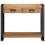 Table Console vidaXL Noire 90x33x75 cm en Acacia Massif et Métal