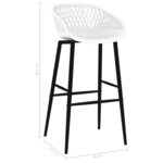 vidaXL Chaises de bar lot de 2 blanc