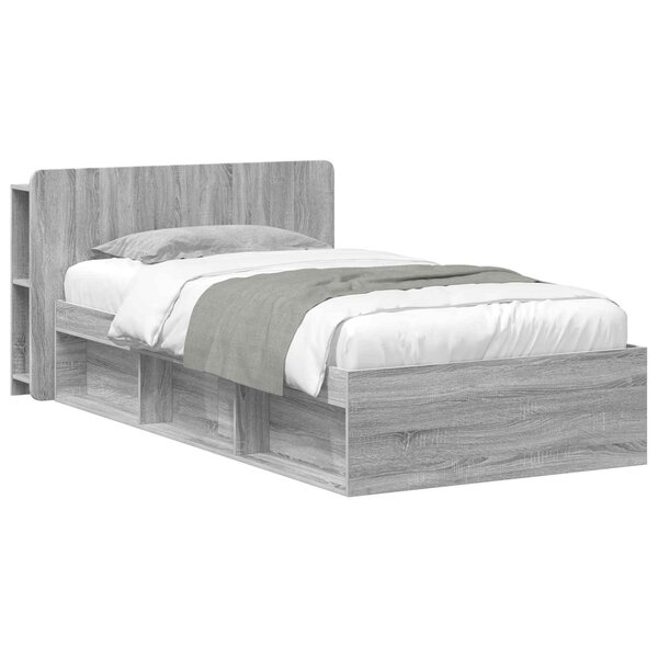 vidaXL Cadre de lit avec rangement Sonoma gris 80 x 200 cm