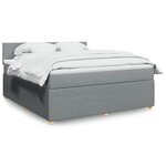 vidaXL Sommier à lattes de lit avec matelas Gris clair 180x200cm Tissu