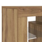 vidaXL Meuble TV avec lumières LED chêne artisanal bois d'ingénierie