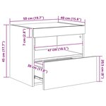 vidaXL Table de chevet avec lumières LED chêne sonoma 50x40x45 cm
