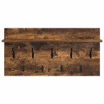 vidaXL Porte-manteau mural avec étagère Chêne fumé 80 x 40 x 12 cm