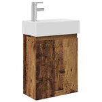 vidaXL Meuble de salle de bain avec robinet Bois ancien