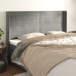 vidaXL Tête de lit avec oreilles Gris clair 183x16x118/128 cm Velours