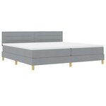 vidaXL Lit boxspring avec matelas Gris clair 200 x 200 cm tissu