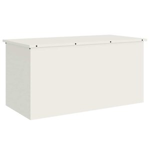 vidaXL Boîte de Rangement Extérieure Blanc 100 x 50 5 x 50 cm Acier