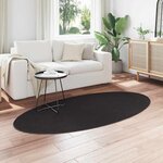 vidaXL Tapis HUARTE Noir 100 x 200 cm 100  Polyester