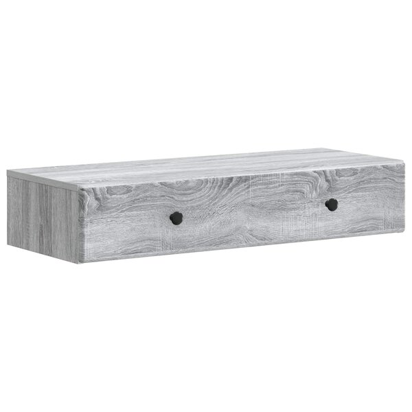 vidaXL Table d'appoint murale Sonoma gris 87 5 x 34 5 x 17 cm