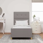 vidaXL Cadre de lit avec tête de lit Taupe 90 x 200 cm tissu