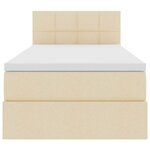 vidaXL Lit de rangement LED avec matelas Crème 100 x 200 cm Tissu