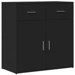 vidaXL Buffets 2 Pièces noir 79x38x80 cm bois d'ingénierie