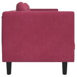 vidaXL Canapé avec coussins 2 places rouge bordeaux velours