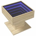vidaXL Table basse avec LED chêne sonoma 50x50x45 cm bois d'ingénierie