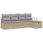 vidaXL Ensemble de Canapés 5 Pièces Beige et Gris clair polyrotin