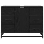 vidaXL Cabinet de salle de bain avec tiroir Chêne noir 80 x 33 x 60 cm