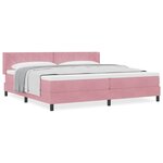 vidaXL Lit à ressorts avec matelas noir 100x200 cm en velours Rose