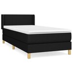 vidaXL Sommier à lattes de lit avec matelas Noir 100x200 cm Tissu