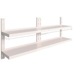 vidaXL Étagères murales flottantes à 2 niveaux 2 Pièces Inox 200x30 cm