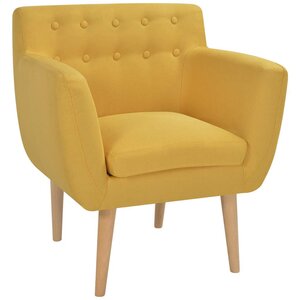 vidaXL Fauteuil jaune tissu