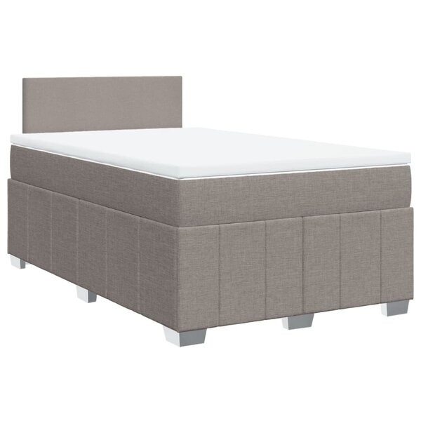vidaXL Sommier à lattes de lit avec matelas taupe 120x190 cm tissu