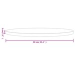 vidaXL Dessus de table rond blanc Ø90x3 cm bois de pin massif