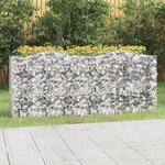 vidaXL Lit surélevé à gabions arqué 200x50x100 cm Fer galvanisé