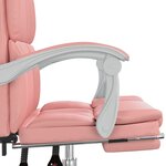 vidaXL Fauteuil inclinable de bureau Rose Similicuir