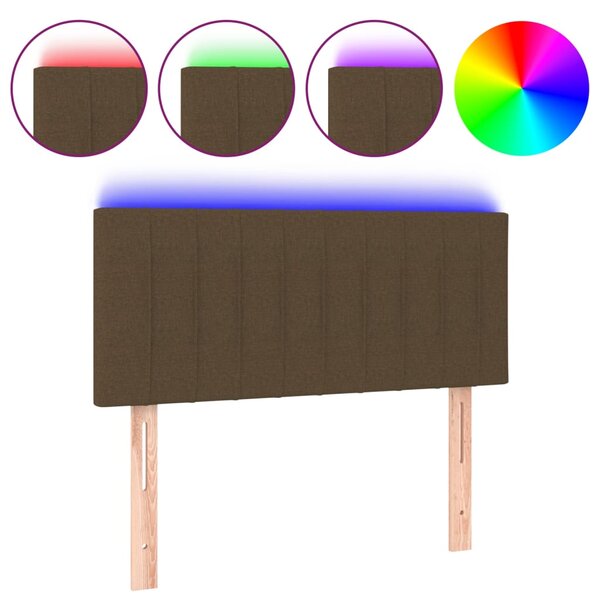 vidaXL Tête de lit à LED Marron Foncé 80x5x78/88 cm Tissu